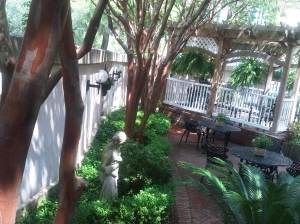 St. Patrick's green garden in Savannah GA's Presidents' Quarters Inn (c) Sandy Traub